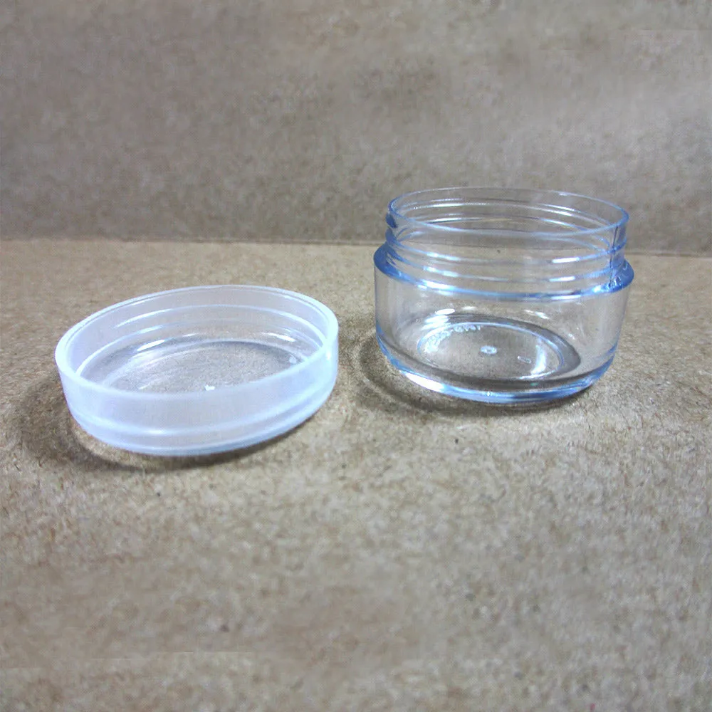 10 Empty Cosmetic Container 8gr Plastic Sample Clear Makeup Face Cream Jar Small