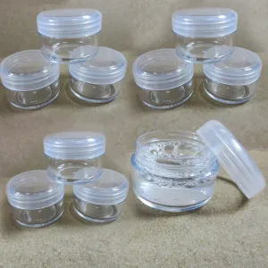 10 Empty Cosmetic Container 8gr Plastic Sample Clear Makeup Face Cream Jar Small
