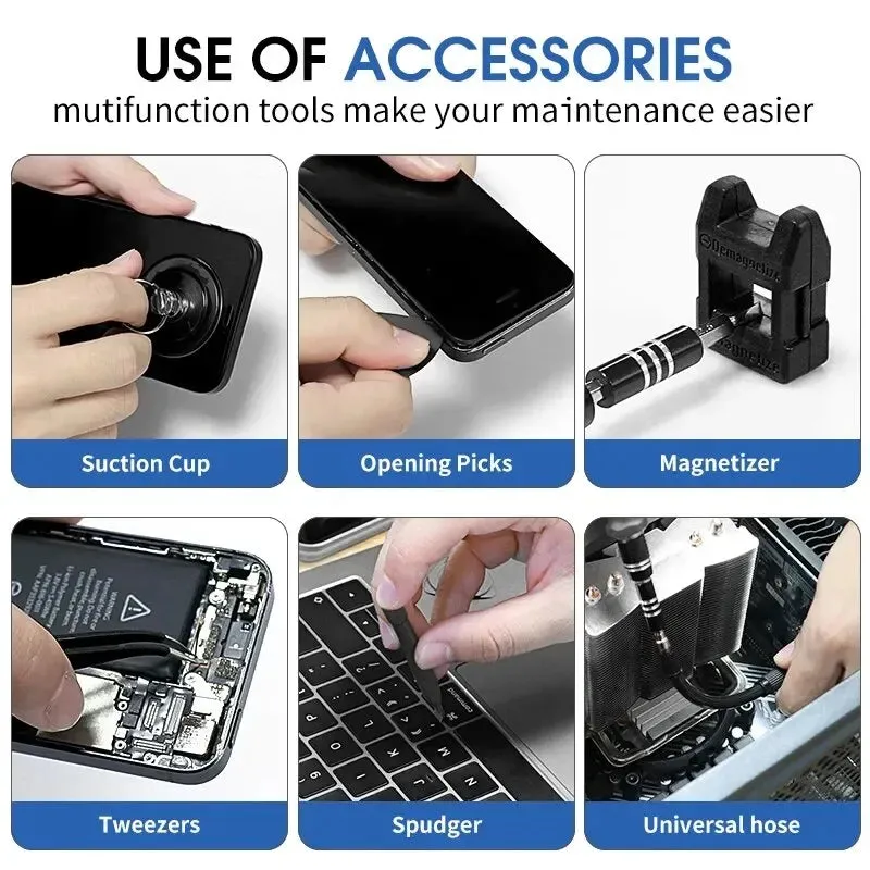 117 in 1 Magnetic Screwdriver Set for Repairing 98 Bits for Iphone Camera Piece