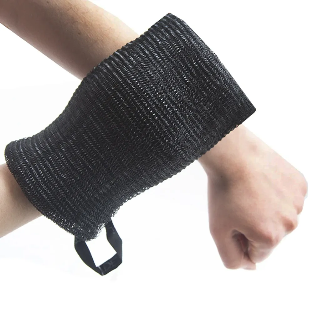 2 Black Exfoliating Loofah Shower Sponge Bath Glove Loofa Brush Sisal Scrubber