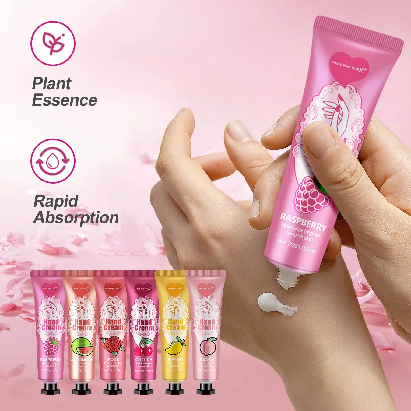 24 Piece Bulk Lip Balm & Hand Cream Set With Thank You Card & Red Gauze Bag