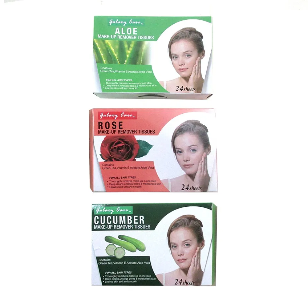 24 X Make Up Remover Cleansing Facial Towelettes Wipes Face Tissues Aloe Vera