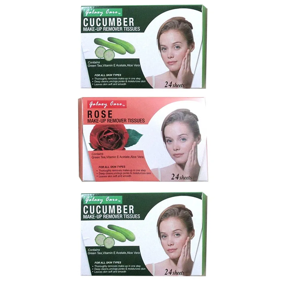 24 X Make Up Remover Cleansing Facial Towelettes Wipes Face Tissues Aloe Vera