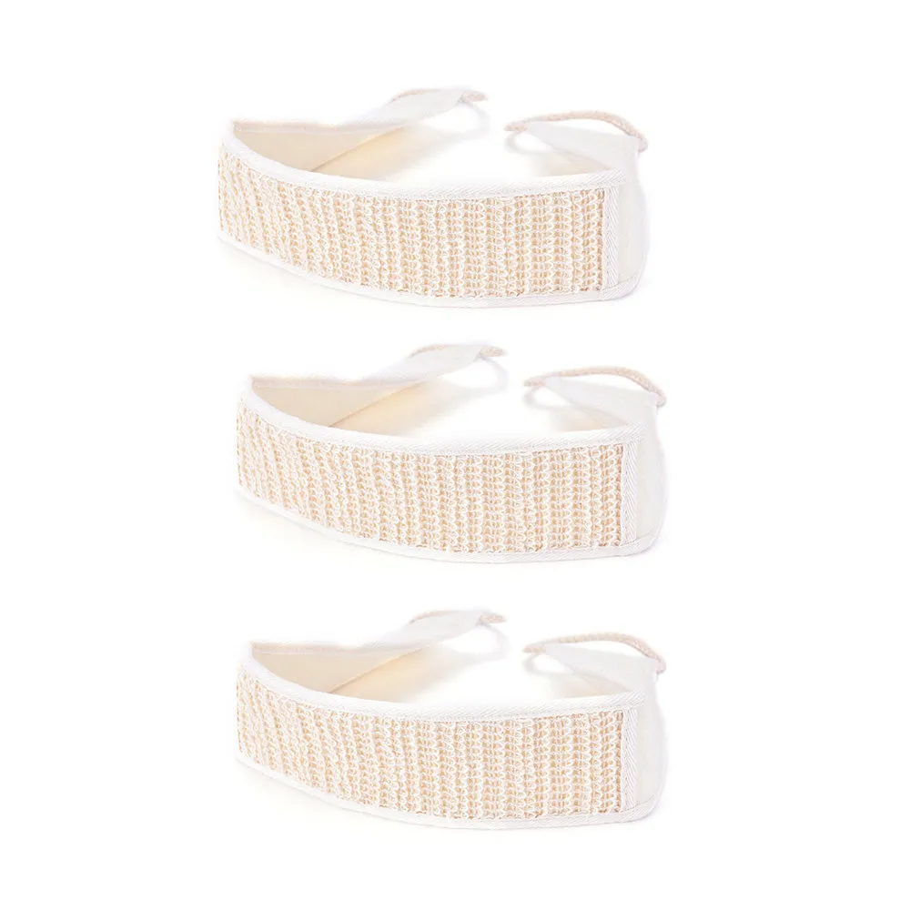 3 Pc Loofah Loofa Back Strap Exfoliating Body Bath Shower Sponge Bursh Scrubber