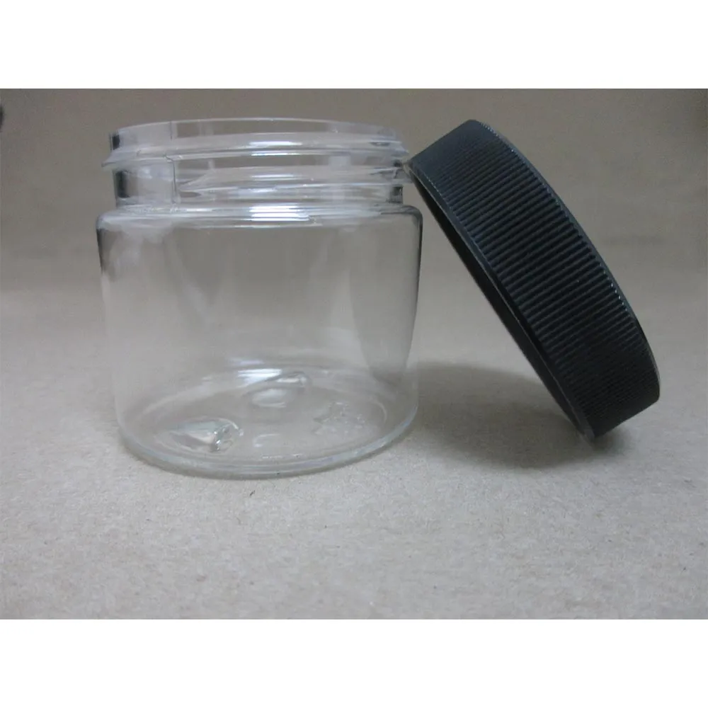 48 PET Clear Plastic Jars 2 Oz With Lids Empty Slime Container Food Cream Jars