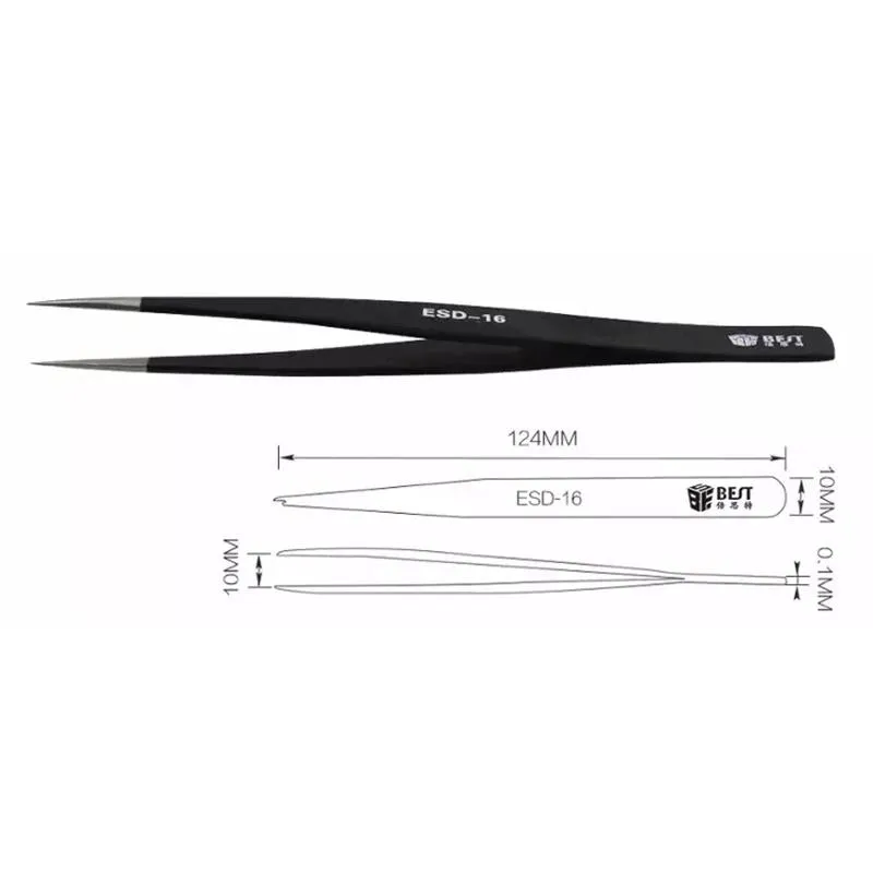 Esd Stainless Steel Tweezers - Precision Anti-static by Best Bst