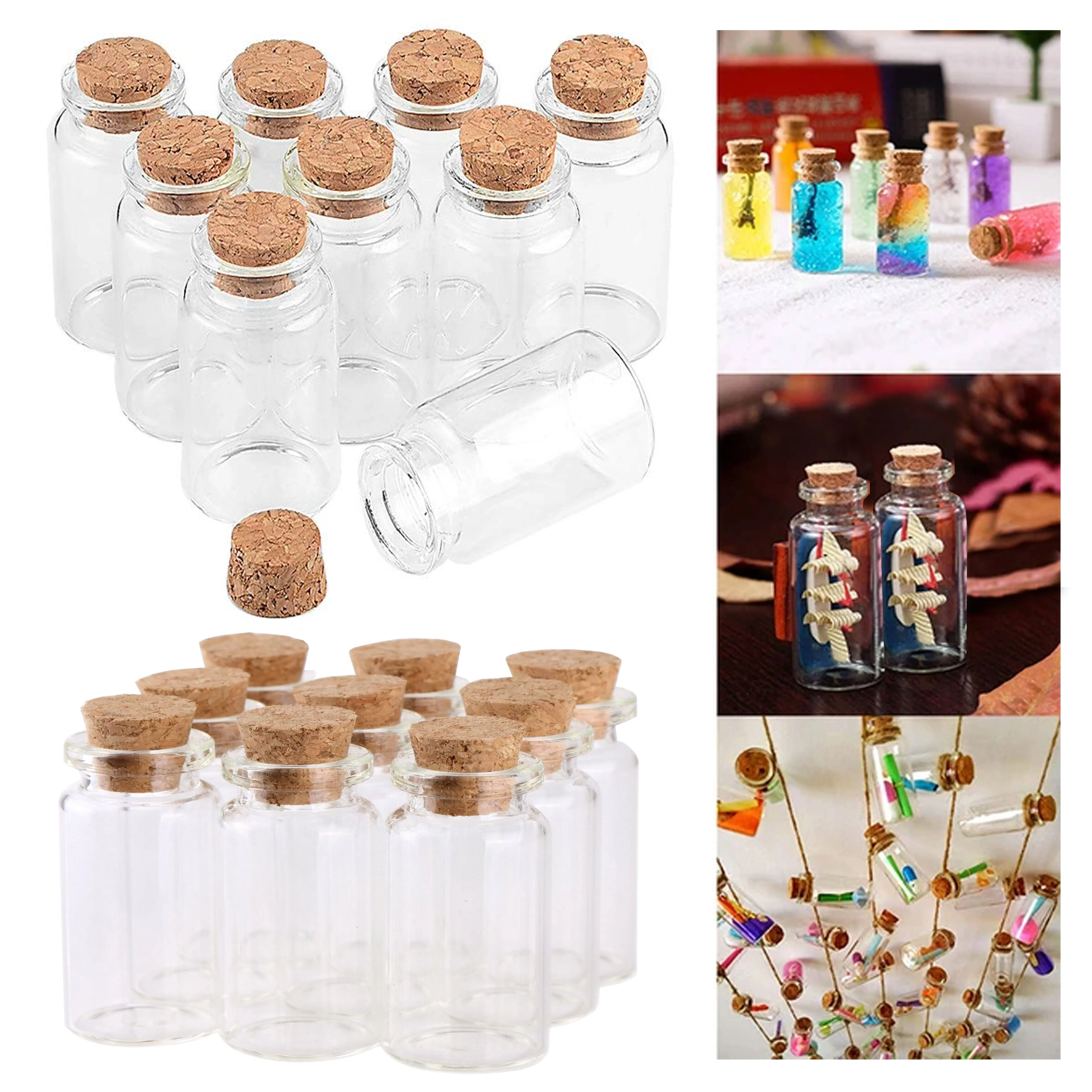 Set of 64 Glass Jars with Cork Lids Mini Jars Party Favors Crafts Baby Shower