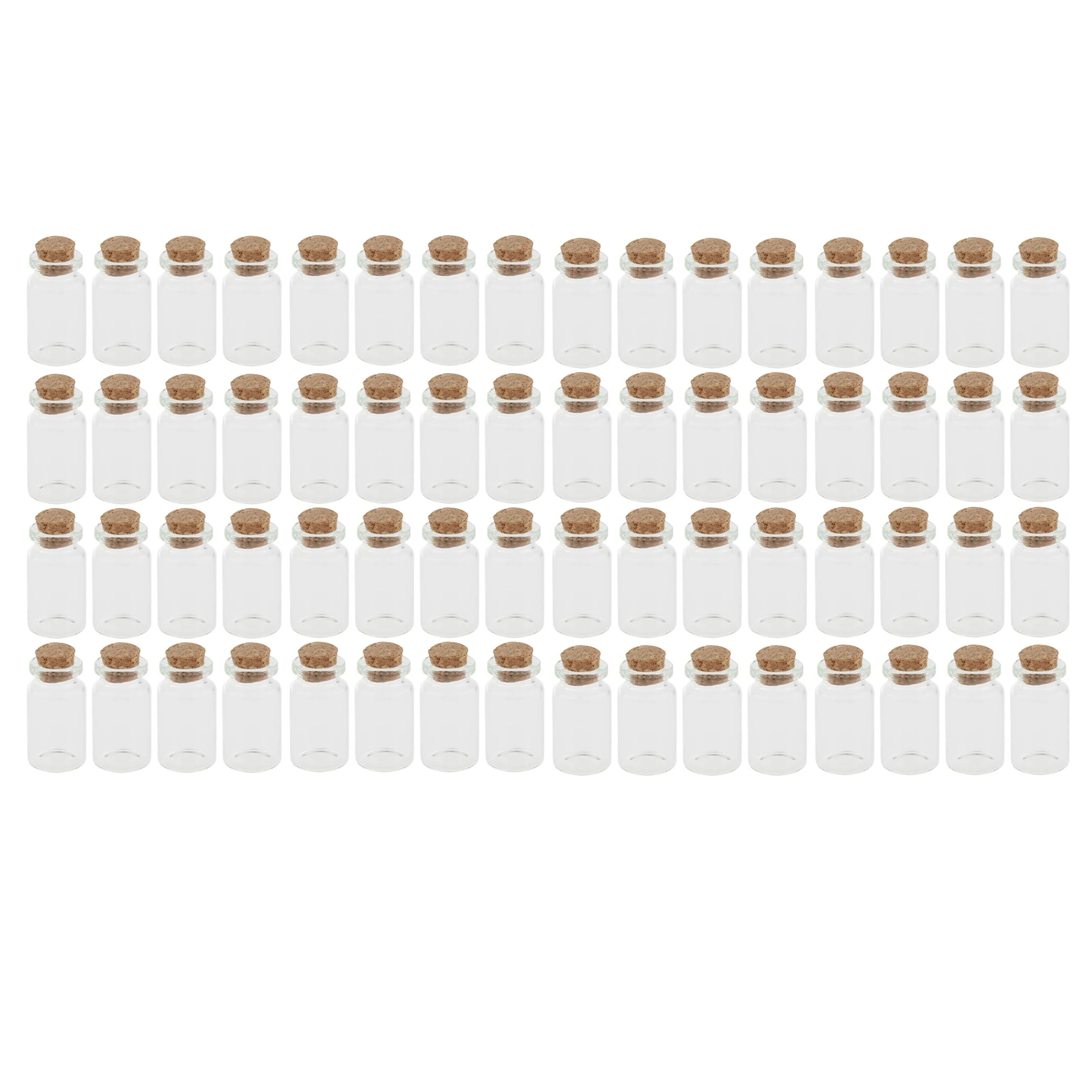 Set of 64 Glass Jars with Cork Lids Mini Jars Party Favors Crafts Baby Shower