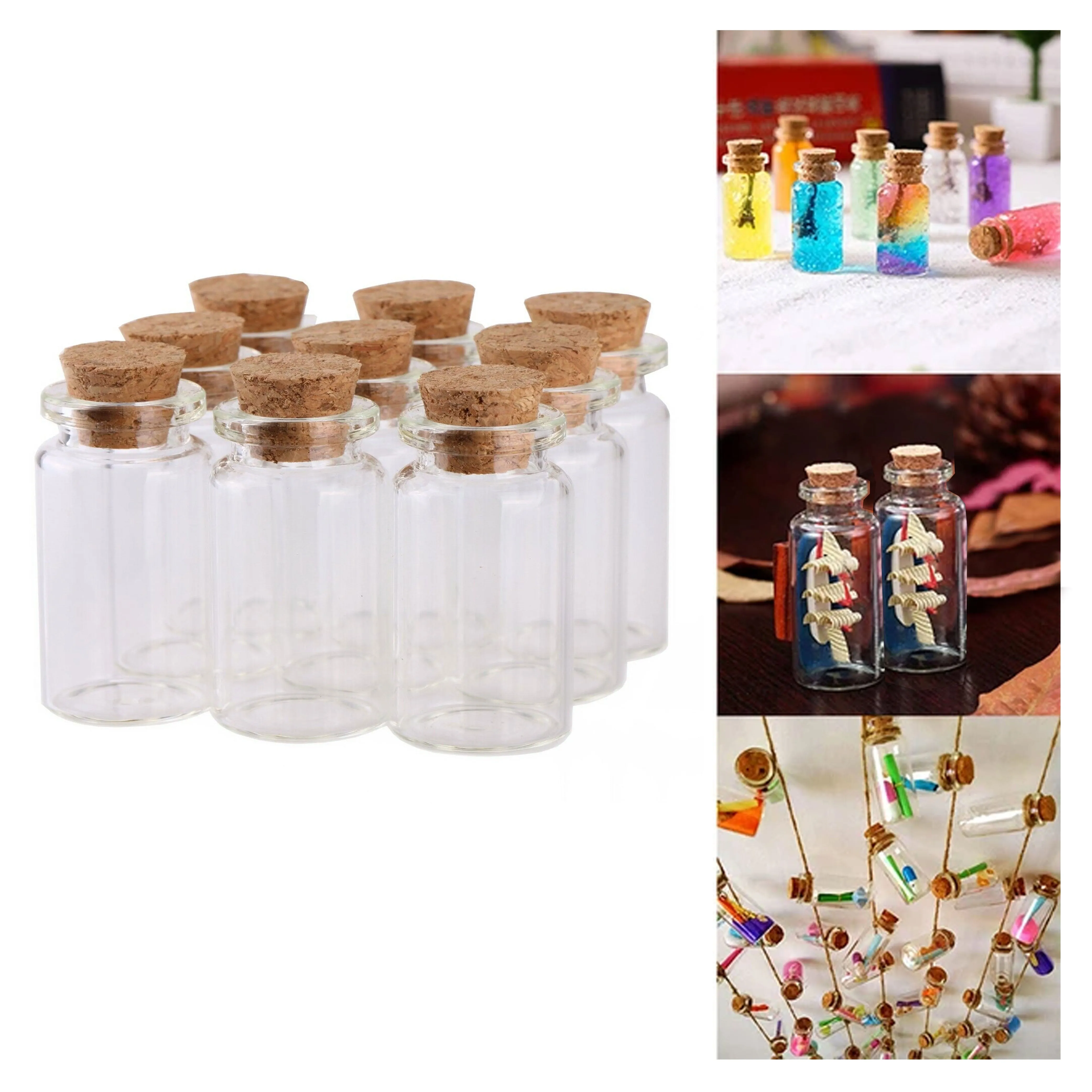 Set of 64 Glass Jars with Cork Lids Mini Jars Party Favors Crafts Baby Shower