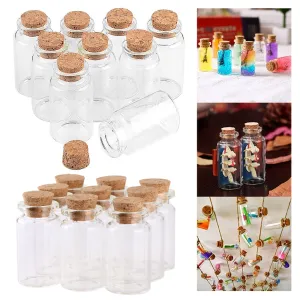 Set of 64 Glass Jars with Cork Lids Mini Jars Party Favors Crafts Baby Shower